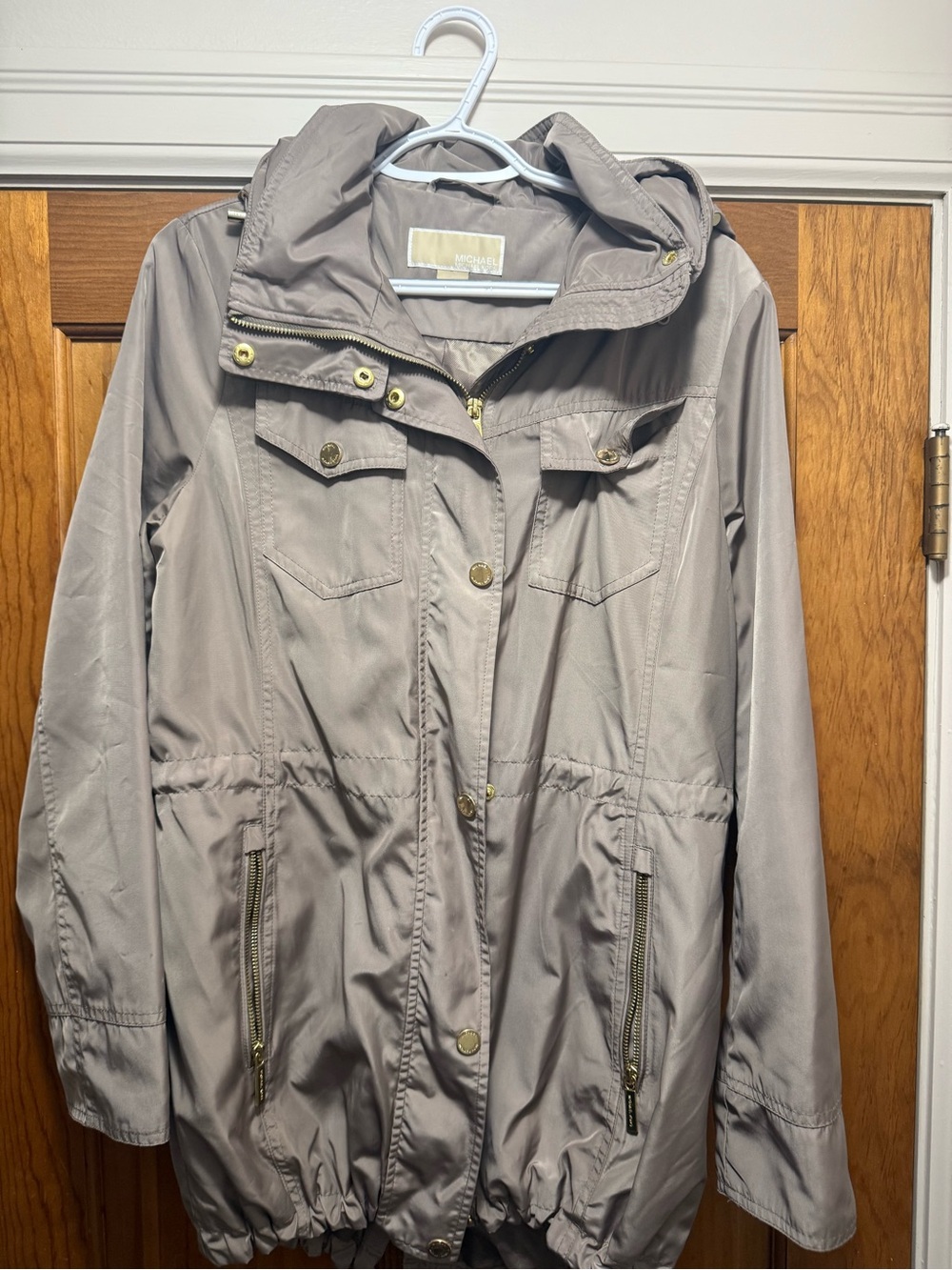 Michael Kors Light Taupe Hooded Utility Jacket